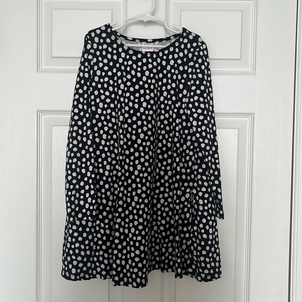 Black and white cotton dress with pockets